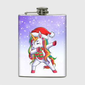 Фляга с принтом Xmas Unicorn Dabbing   Рождественский Единорог Даб , металлический корпус | емкость 0,22 л, размер 125 х 94 мм. Виниловая наклейка запечатывается полностью | Тематика изображения на принте: christmas | dabbing | santa | unicorn | даббинг | дед мороз | единорог | зима | новый год | радуга | радужный | рождество | санта | снег | снежинка | юникорн