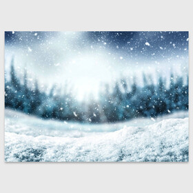 Поздравительная открытка с принтом МОРОЗНАЯ СВЕЖЕСТЬ | МЕТЕЛЬ , 100% бумага | плотность бумаги 280 г/м2, матовая, на обратной стороне линовка и место для марки
 | Тематика изображения на принте: 2022 | christmas | cold | merry | new | snow | winter | year | буря | год | елка | елки | ель | зима | лес | метель | мороз | новый | рождество | снег | снежинка | снежинки | снежная | холод