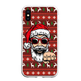 Чехол для iPhone XS Max матовый с принтом Bad Santa Плохой Санта , Силикон | Область печати: задняя сторона чехла, без боковых панелей | 2022 | год тигра | новый год | новый год 2022 | символ года | тигр | тигренок | тигрица | тигры