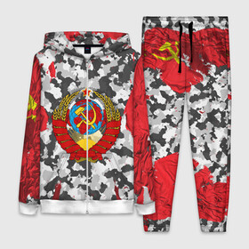 Женский костюм 3D с принтом USSR (camouflage) ,  |  | camouflage | coat of arms | khaki | patriot | red machine | russia | russian | tourist | ussr | герб | камуфляж | красная машина | патриот | россия | русский | ссср | турист | хаки