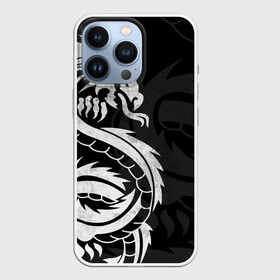 Чехол для iPhone 13 Pro с принтом ЯПОНСКИЙ БЕЛЫЙ ДРАКОН | JAPAN WHITE DRAGON ,  |  | china | dragon | japan | neon | texture | tokyo | драконы | китай | мифология | неон | неоновые драконы | текстура | токийский дракон | токио | япония