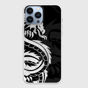 Чехол для iPhone 13 Pro Max с принтом ЯПОНСКИЙ БЕЛЫЙ ДРАКОН | JAPAN WHITE DRAGON ,  |  | china | dragon | japan | neon | texture | tokyo | драконы | китай | мифология | неон | неоновые драконы | текстура | токийский дракон | токио | япония