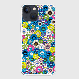 Чехол для iPhone 13 mini с принтом Takashi Murakami Улыбающиеся цветы ,  |  | japan | pop art | smile | summer | takashi murakami | арт | детские рисунки | искусство | красочный | лето | поляна | поп арт | разноцветные цветы | ромашки | смайл | такаси мураками | такаши мураками | узор | улыбки