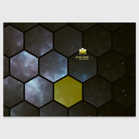 Поздравительная открытка с принтом JWST space cell theme , 100% бумага | плотность бумаги 280 г/м2, матовая, на обратной стороне линовка и место для марки
 | Тематика изображения на принте: james webb | jwst | webb | астрономия | астрофизика | вселенная | галактика | джеймс уэбб | звезды | космос | наблюдения | наука | телескоп
