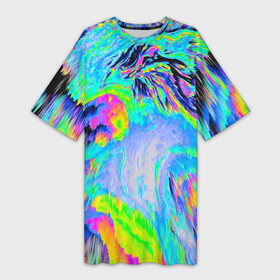 Платье-футболка 3D с принтом ААА+ яркий узор ,  |  | абстракция | дерзкие цвета | кислотные цвета | яркие цвета | яркий узор