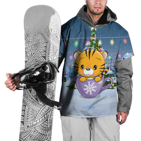 Накидка на куртку 3D с принтом Тигренок 2022 в кружке , 100% полиэстер |  | 2022 | год тигра | новый год | новый год 2022 | символ года | тигр | тигренок | тигрица | тигры