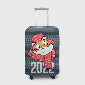 Чехол для чемодана 3D с принтом 2022 символ года , 86% полиэфир, 14% спандекс | двустороннее нанесение принта, прорези для ручек и колес | 2022 | год тигра | новый год | новый год 2022 | символ года | тигр | тигренок | тигрица | тигры