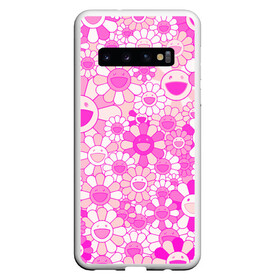 Чехол для Samsung Galaxy S10 с принтом MURAKAMI PINK МУРАКАМИ РОЗОВЫЙ , Силикон | Область печати: задняя сторона чехла, без боковых панелей | Тематика изображения на принте: cute flowers | flower superflat | flowers | murakami | pop art | superflat | takashi murakami | милые цветочки | мураками | ромашки | такаси мураками | такаши мураками | цветочки | цветы