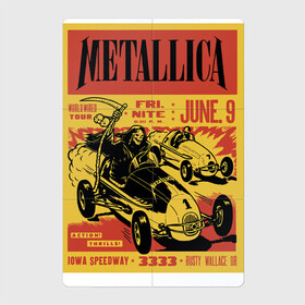 Магнитный плакат 2Х3 с принтом Metallica - Iowa Speedway playbill , Полимерный материал с магнитным слоем | 6 деталей размером 9*9 см | Тематика изображения на принте: car | death | group | hard rock | hype | metallica | music | skull | speed | thrash metal | usa | группа | металлика | музыка | скорость | сша | тяжёлый рок | череп