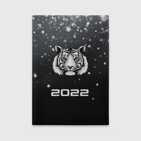 Обложка для автодокументов с принтом Новогодний тигр символ 2022. , натуральная кожа |  размер 19,9*13 см; внутри 4 больших “конверта” для документов и один маленький отдел — туда идеально встанут права | Тематика изображения на принте: 2022 | merry christmas | год тигра | зима близко | нг | новогодний | новогодний тигр | новогодняя символика | новый год | новый год 2022 | рождество | символ 2022 года | снег | снежинки | тигр