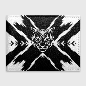 Обложка для студенческого билета с принтом Tiger Black & White Черно-белый Тигр , натуральная кожа | Размер: 11*8 см; Печать на всей внешней стороне | cat | tiger | год тигра | зверь | кошка | символ года | тигр | хищник