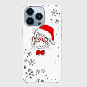 Чехол для iPhone 13 Pro с принтом Новогодний тигр летящие снежинки. ,  |  | 2022 | merry christmas | год тигра | зима близко | нг | новогодний | новогодний тигр | новогодняя символика | новый год | новый год 2022 | рождество | символ 2022 года | снег | снежинки | тигр