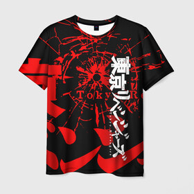 Мужская футболка 3D с принтом ТОКИЙСКИЕ МСТИТЕЛИ TOKYO REVENGERS LOGO STYLE , 100% полиэфир | прямой крой, круглый вырез горловины, длина до линии бедер | art | logo | manga | style | tokyo revengers | аниме | арт | лого | манга | стиль | токийские мстители