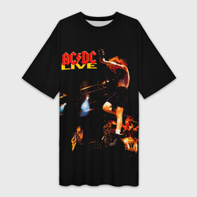 Платье-футболка 3D с принтом AC DC Live ,  |  | ac dc | acdc | angus young | австралийская | альбом | ангус янг | ас дс | асдс | блюз | крис слэйд | метал | молния | музыка | певец | рок группа | рокнролл | стиви янг | хард | хардрок | эксл роуз