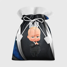 Подарочный 3D мешок с принтом BOSS black blue , 100% полиэстер | Размер: 29*39 см | Тематика изображения на принте: baby | boss | boss baby | босс | босс молокосос | маленький босс | малыш | мальчик | молокосос | ребенок