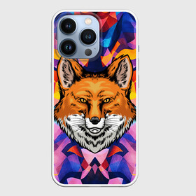 Чехол для iPhone 13 Pro с принтом АБСТРАКЦИЯ И ГОЛОВА ЛИСЫ   FOX HEAD ,  |  | abstract | fox | fox head | foxy | абстракция | голова лисы | животные | звери | лиса | этническая лиса | этно | этно лиса