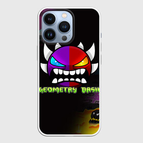 Чехол для iPhone 13 Pro с принтом GEOMETRY DASH PIXEL ART DEMON ,  |  | 2d | arcade | demon | game | geometry dash | meltdown | robtop | smile | аркада | геометрический тире | демон | раннер | смайлы | эмоции