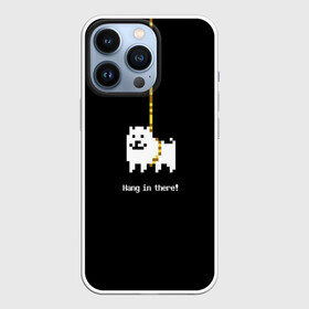 Чехол для iPhone 13 Pro с принтом UNDERTALE DOG НА КАНАТЕ ,  |  | Тематика изображения на принте: asriel dreemurr | chara | frisk | gaster blaster | heart | sans | undertale | азриэль дримурр | андертейл | гастер | меттатон | санс | сердце | фриск | чара