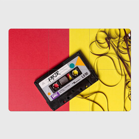 Магнитный плакат 3Х2 с принтом FULL OLD DCHOOL , Полимерный материал с магнитным слоем | 6 деталей размером 9*9 см | fakir | желтый | кассета | красный | пленка