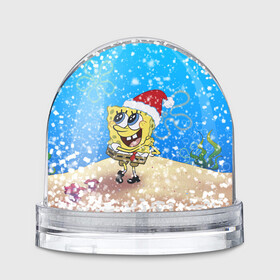Игрушка Снежный шар с принтом НОВОГОДНИЙ ГУБКА БОБ КВАДРАТНЫЕ ШТАНЫ , Пластик | Изображение внутри шара печатается на глянцевой фотобумаге с двух сторон | 2022 | 22 | bikini | bob | bottom | brbyb | christmas | merry | new | ocean | sea | sponge | spongebob | squarepants | water | year | бикини | боб | боттом | вода | год | губка | дно | квадратные | море | новый | океан | рождество | спанч |