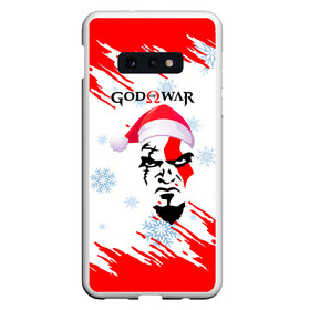 Чехол для Samsung S10E с принтом Новогодний God of War. , Силикон | Область печати: задняя сторона чехла, без боковых панелей | Тематика изображения на принте: ascension | betrayal | chains of olympus | cratos | ghost of sparta | god of war | hack and slash | kratos | logo | бог войны | год ов вар | год оф вар | игра | кратос | лого | логотип | новогодний | новогодний god of war | снежинки | эмблема