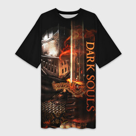 Платье-футболка 3D с принтом Dark Souls  The Ashen One ,  |  | dark souls | games | praise the sun | the ashen one | игры | компьютерные игры | негорящий | неоплимый | рыцарь | тёмные души
