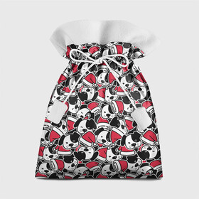 Подарочный 3D мешок с принтом Щенки и красные колпаки , 100% полиэстер | Размер: 29*39 см | caps | christmas | dogs | new year | puppies | red hats | santa claus | santas | деды морозы | колпаки | красные шапки | новый год | рождество | санта клаусы | собаки | щенки