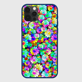 Чехол для iPhone 12 Pro Max с принтом Rainbow flowers , Силикон |  | takashi murakami | паттерн | радуга | смайл | такаси мураками | улыбка | цветы