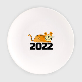 Тарелка с принтом тигричек , фарфор | диаметр - 210 мм
диаметр для нанесения принта - 120 мм | 2022 | год тигра | кот | лев | тигр