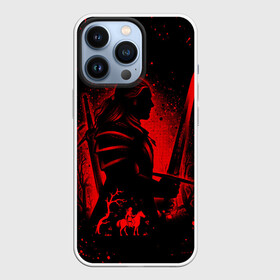 Чехол для iPhone 13 Pro с принтом ВЕДЬМАК И ПЛОТВА   THE WITCHER WILD HUNT ,  |  | geralt | the witcher | the witcher wild hunt | witcher | wolf | аард | аксий | белый волк | ведьмак | ведьмак 3 | волк | геральт | игни | ирден | йенифер | каер морхен | квен | охотник | трисс | цири | школа волка