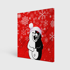 Холст квадратный с принтом НОВОГОДНИЙ MONOKUMA. , 100% ПВХ |  | 2022 | anime | black  white | danganronpa | happy new year | kurokuma | merry christmas | monodam | monokuma | monomi | monotaro | pink | shirokuma | аниме | год тигра | зима близко | мoноми | монокума | нг | новогодний | новый год | новый 