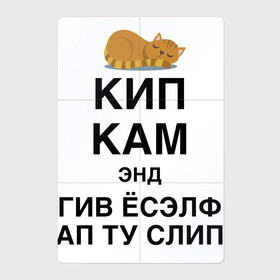 Магнитный плакат 2Х3 с принтом Успокойся и просто поспи , Полимерный материал с магнитным слоем | 6 деталей размером 9*9 см | cat | humor | joke | kitten | motto | sleep | slogan | девиз | кот | котёнок | кошка | слоган | сон | шутка | юмор