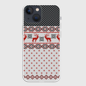 Чехол для iPhone 13 mini с принтом НОВОГОДНИЙ УЗОР ,  |  | Тематика изображения на принте: background | christmas | christmas pattern | deer | holiday | knitted pattern | new year | pattern | snowflakes | texture | вязаный узор | новогодний узор | новый год | олени | паттерн | праздник | рождество | снежинки | текстура | узор | фон