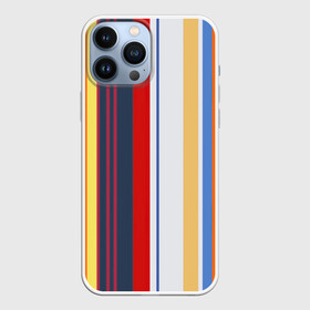 Чехол для iPhone 13 Pro Max с принтом Stripes Abstract ,  |  | Тематика изображения на принте: абстракция | акриловая | акриловый | без лишнего | белую | белый | в полоску | голубую | желтую | желтый | красную | красный | линии | на каждый день | полоски | разноцветная | разноцветное