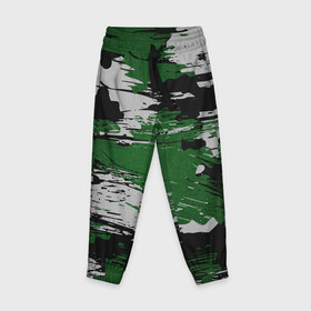 Детские брюки 3D с принтом Green Paint Splash , 100% полиэстер | манжеты по низу, эластичный пояс регулируется шнурком, по бокам два кармана без застежек, внутренняя часть кармана из мелкой сетки | 23 февраля | абстракция | акварель | армия | военные | зеленая | зеленые | зеленый | камуфляж | краски | милитари | на каждый день | хаки