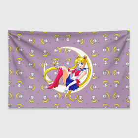Флаг-баннер с принтом Sailor Moon Usagi , 100% полиэстер | размер 67 х 109 см, плотность ткани — 95 г/м2; по краям флага есть четыре люверса для крепления | sailor moon | sailor moon usagi | usagi | сэйлор мун | сэйлор мун усаги | усаги