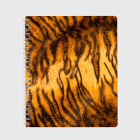 Тетрадь с принтом Шкура тигра 2022 , 100% бумага | 48 листов, плотность листов — 60 г/м2, плотность картонной обложки — 250 г/м2. Листы скреплены сбоку удобной пружинной спиралью. Уголки страниц и обложки скругленные. Цвет линий — светло-серый
 | 2022 | год тигра | новый год | новый год 2022 | символ года | тигр | тигренок | тигрица | тигры
