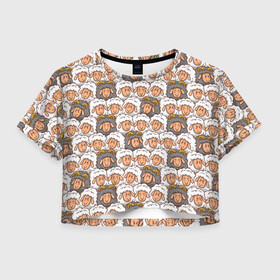 Женская футболка Crop-top 3D с принтом Овечки и барашки , 100% полиэстер | круглая горловина, длина футболки до линии талии, рукава с отворотами | баран | бараны | барашек | барашки | овен | овца | овцы