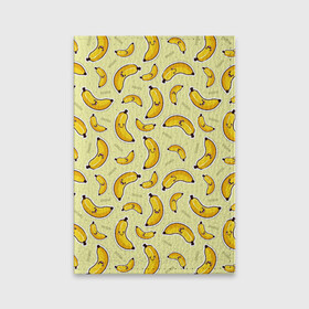 Обложка для паспорта матовая кожа с принтом Банановый Бум , натуральная матовая кожа | размер 19,3 х 13,7 см; прозрачные пластиковые крепления | Тематика изображения на принте: банан | банановый | бананы | паттерн | прикол | фрукты