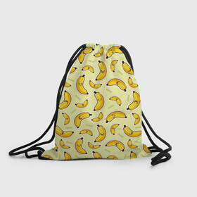 Рюкзак-мешок 3D с принтом Банановый Бум , 100% полиэстер | плотность ткани — 200 г/м2, размер — 35 х 45 см; лямки — толстые шнурки, застежка на шнуровке, без карманов и подкладки | банан | банановый | бананы | паттерн | прикол | фрукты