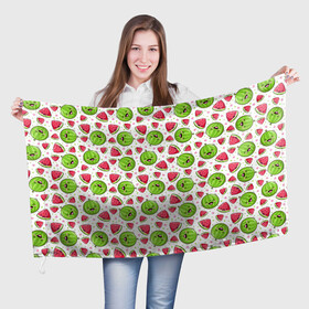 Флаг 3D с принтом Арбузы много арбузов! , 100% полиэстер | плотность ткани — 95 г/м2, размер — 67 х 109 см. Принт наносится с одной стороны | арбуз | арбузы | витамина | лето | паттерн | фрукты