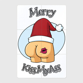 Магнитный плакат 2Х3 с принтом Merry KissMAss , Полимерный материал с магнитным слоем | 6 деталей размером 9*9 см | 2022 | christmas | new year | анти новый год | новый год | новый год 2022 | рождество