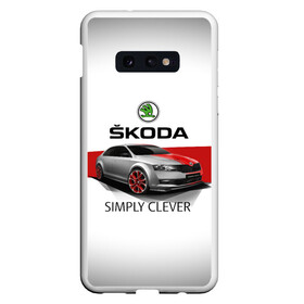 Чехол для Samsung S10E с принтом Skoda Rapid Sport , Силикон | Область печати: задняя сторона чехла, без боковых панелей | Тематика изображения на принте: rapid | simply clever | skoda | автомобиль | машина | рапид | тачка | чехия | шкода