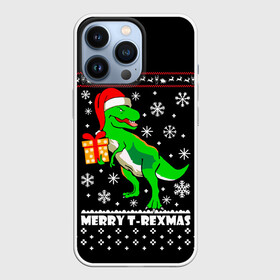 Чехол для iPhone 13 Pro с принтом Санта Юрского Периода ,  |  | Тематика изображения на принте: christmas | dinosaur | merry t rexmas | new year | t rex | trex | динозавр | динозавр в шапочке | динозавр ти рекс | санта юрского периода | т рекс | тирекс | хищник