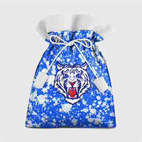 Подарочный 3D мешок с принтом БЕЛЫЙ ТИГР_2022 , 100% полиэстер | Размер: 29*39 см | 2022 | белый тигр | большие кошки | год тигра | кляксы | новогодний | символ года | тигр | хищник