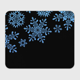 Прямоугольный коврик для мышки с принтом Минималистичные Снежинки , натуральный каучук | размер 230 х 185 мм; запечатка лицевой стороны | Тематика изображения на принте: зима | минимализм | новый год | снег | снегопад | снежинки