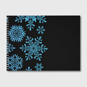 Альбом для рисования с принтом Снежная Стена , 100% бумага
 | матовая бумага, плотность 200 мг. | зима | новый год | снег | снегопад | снежинки