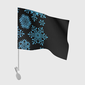 Флаг для автомобиля с принтом Снежная Стена , 100% полиэстер | Размер: 30*21 см | зима | новый год | снег | снегопад | снежинки