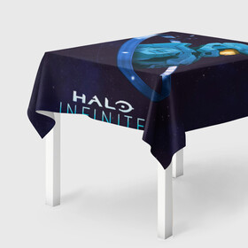 Скатерть 3D с принтом Halo Infinite Силуэт мастера Чифа , 100% полиэстер (ткань не мнется и не растягивается) | Размер: 150*150 см | chief | halo | infinite | инфинит | мастер чиф | хало | хейло | хэйло | чиф