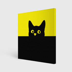 Холст квадратный с принтом Котик (голова кота) , 100% ПВХ |  | cat | голова кота | для девушек | животное | кот | котик | подарок